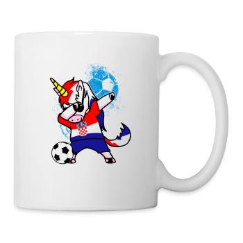 Kroatien Fußball Einhorn Dab WM Geschenk - Tasse - Weiß - Rechts