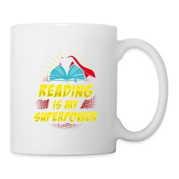 La lecture est ma superpuissance lisant un cadeau de super pouvoir - Mug blanc - blanc - Droite