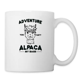 Süßes Alpaka Abenteuer Reise Urlaub shirt Geschenk - Tasse - Weiß - Rechts
