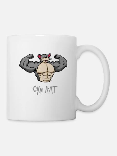 Fitness Rate - Souris - Haltérophilie - Bodybuilder - Mug blanc - blanc