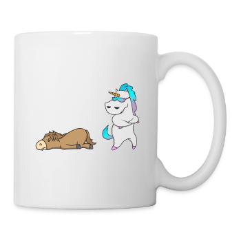 Einhorn Pferd Deine Tante Meine Tante Geschenk EN - Tasse - Weiß - Rechts