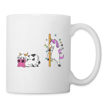 Einhorn Kuh Deine Tante Meine Tante Geschenk EN - Tasse - Weiß - Rechts