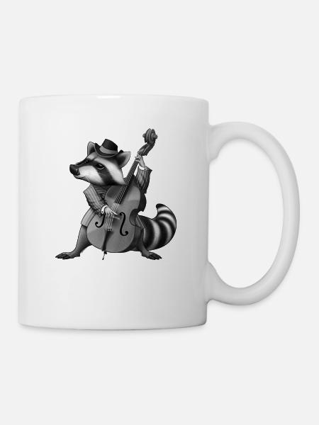 Racoon Musician - Tasse - Weiß