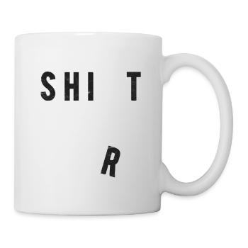 chemise de merde noir drôle drôle - Mug blanc - blanc - Droite