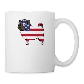 American Flag Pug - Mug blanc - blanc - Droite