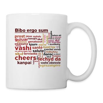 "Bibo ergo sum" and cheers in 50 languages - Mug - white - Right