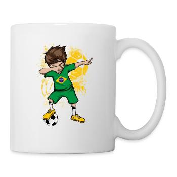 Brasilien Fußball WM Trikot Nationalmannschaft - Tasse - Weiß - Rechts