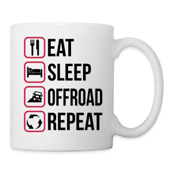 Mangez Sleep Offroad Répétez - Mug blanc - blanc - Droite