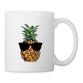 Ananas hipster avec des lunettes de soleil - design drôle - Mug blanc - blanc - Droite
