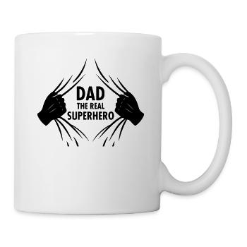 Dad The Real Superhero Vatertag Superheld Papa - Tasse - Weiß - Rechts