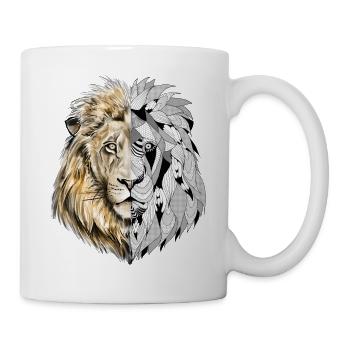 A lion in gold and pattern - Mug - white - Right