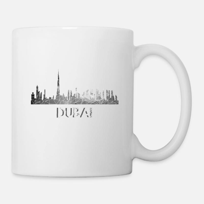 Dubai Sykline grau - Tasse - Weiß