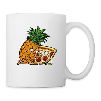 Pizza und Ananas - Tasse - Weiß - Rechts