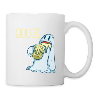 BOO - Geist - Gespenst - Bier - Party - Feiern - Tasse - Weiß - Rechts