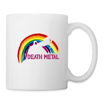 Death Metal Einhorn - lustig Regenbogen Geschenk - Tasse - Weiß - Rechts