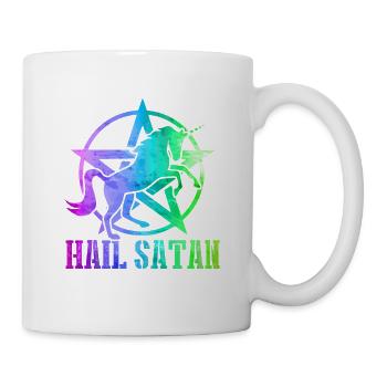 Hail Satan - Unicorn Pentacle Metal funny - Mug - white - Right