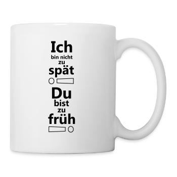 Verschlafen Spätaufsteher Langschläfer Geschenk - Tasse - Weiß - Rechts