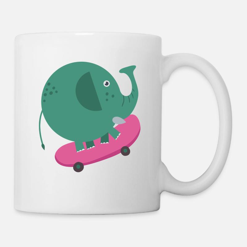 Éléphant patineur - Mug blanc - blanc