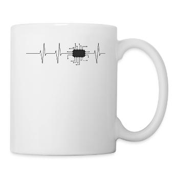 Coeur de battement de coeur de puce de processeur / idée de cadeau - Mug blanc - blanc - Droite