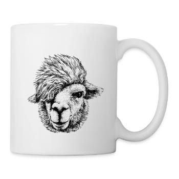 Alpaga - Lama avec coiffure hipster - Mug blanc - blanc - Droite