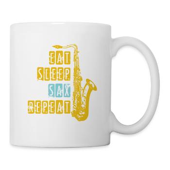 Saxophon - Tasse - Weiß - Rechts
