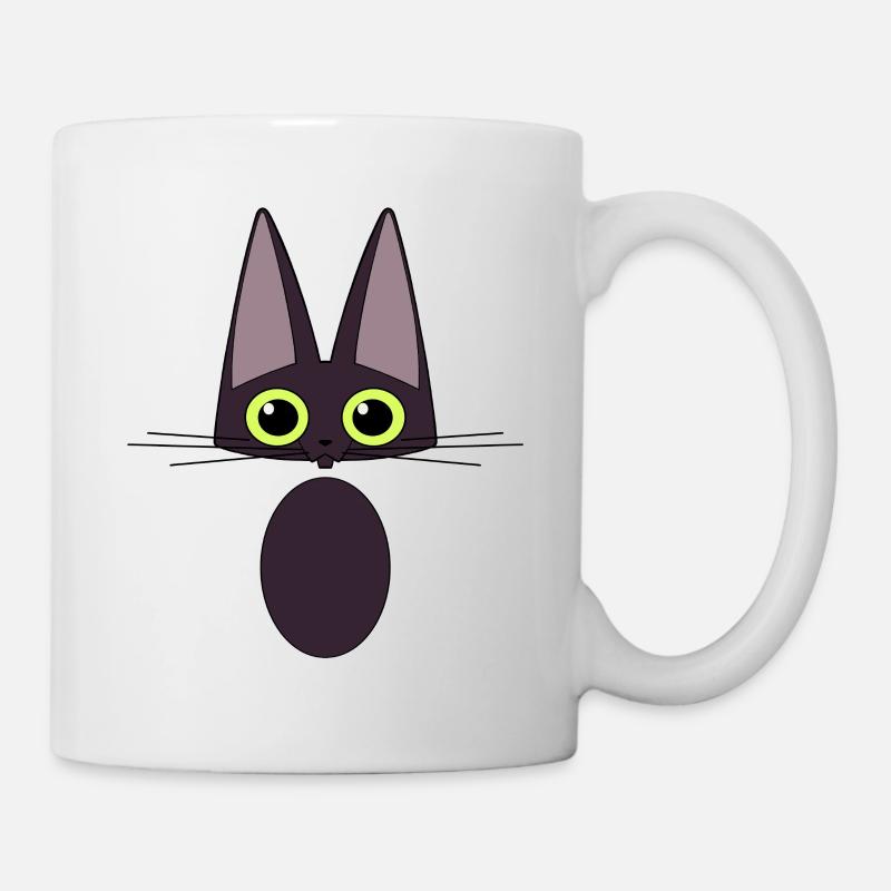 Schwarze Katze - Tasse - Weiß