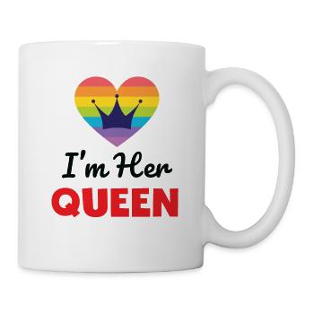 Cute I'm Her Queen Rainbow T-shirt - Mug - white - Right