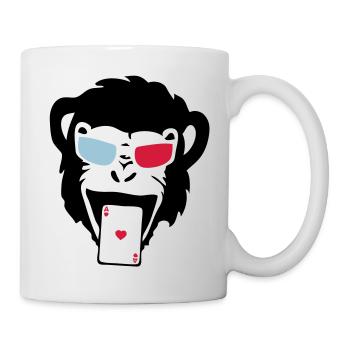 singe gorille poker carte as - Mug blanc - blanc - Droite