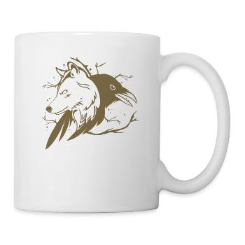 Corbeau loup - Mug blanc - blanc - Droite