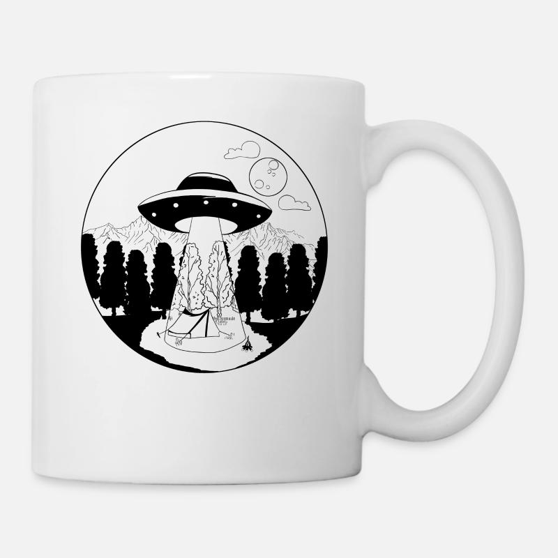 Tentes de camping UFO enlèvement alien - Mug blanc - blanc