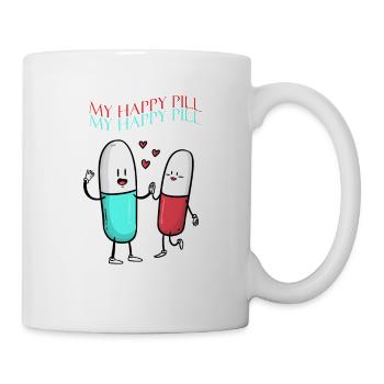 HAPPY PILL - fröhliche Pillen - Tabletten - Liebe - Tasse - Weiß - Rechts
