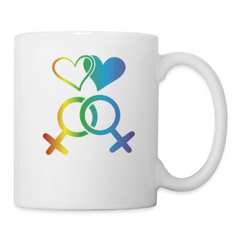 LGBT T-Shirt - Homosexuell - Gay - Lesbisch - CSD - Tasse - Weiß - Rechts
