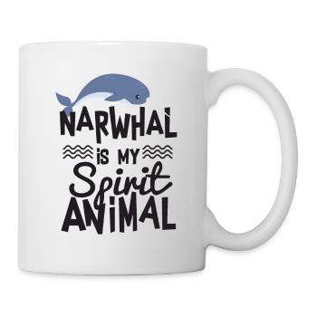 Funny Narwhal is My Spirit Animal T-shirt - Mug - white - Right