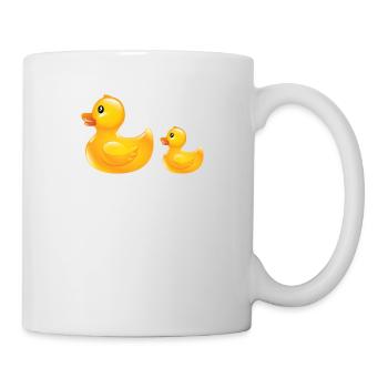 Mutter Enten Küken Kinder Schwanger Kind Geschenk - Tasse - Weiß - Rechts