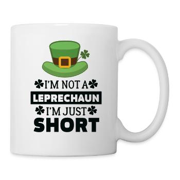 Lustig, ich bin kein Kobold, ich bin nur kurz T-Shirt - Tasse - Weiß - Rechts