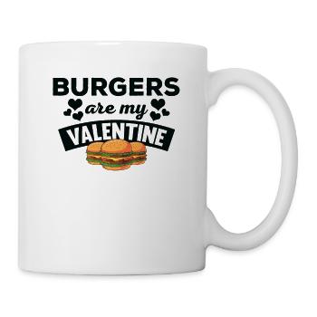 Lustige Burger sind mein Valentinsgruß-T-Shirt - Tasse - Weiß - Rechts