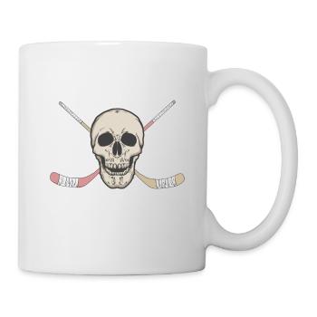 Crâne de hockey - Rondelle - Crâne - Sport - Mug blanc - blanc - Droite