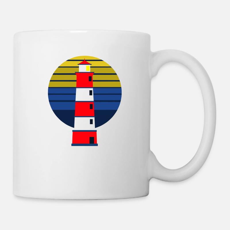 Phare - vagues - mer - navigation - côte - Mug blanc - blanc