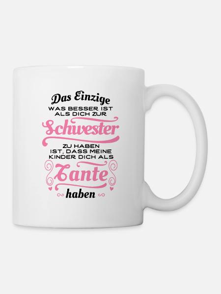 Tolle Schwester, tolle Tante - Geschenk - Tasse - Weiß