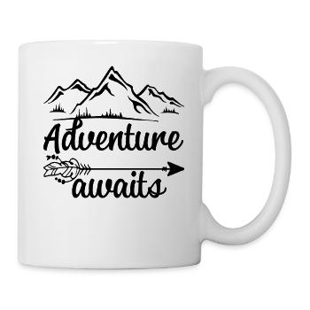 L'aventure vous attend - Mug blanc - blanc - Droite