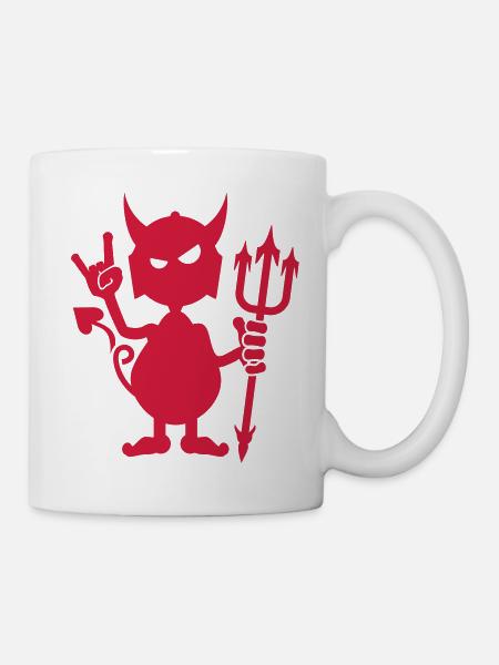 Teufel rocks / devil rocks (1c) - Tasse - Weiß