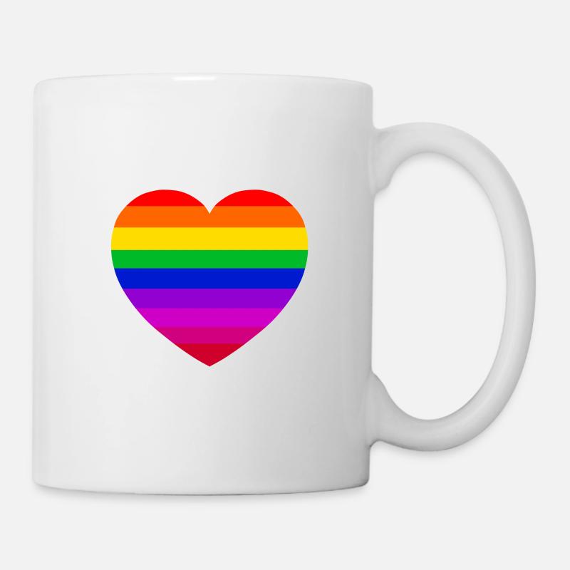 Heart - Colored - One Heart - Gift - Romance - Mug - white