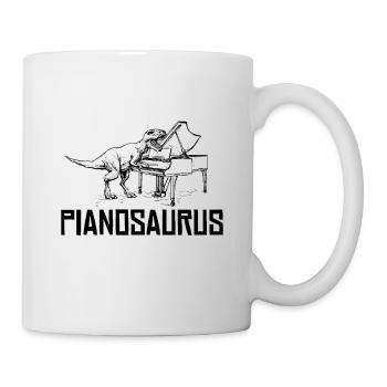 Pianosaurus T-Rex Dino Dinosaur Piano drôle - Mug blanc - blanc - Droite