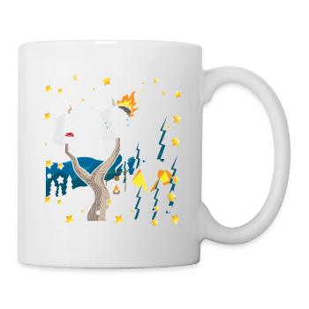 Happy Camper Marshmallow Lagerfeuer Geschenk Shirt - Tasse - Weiß - Rechts