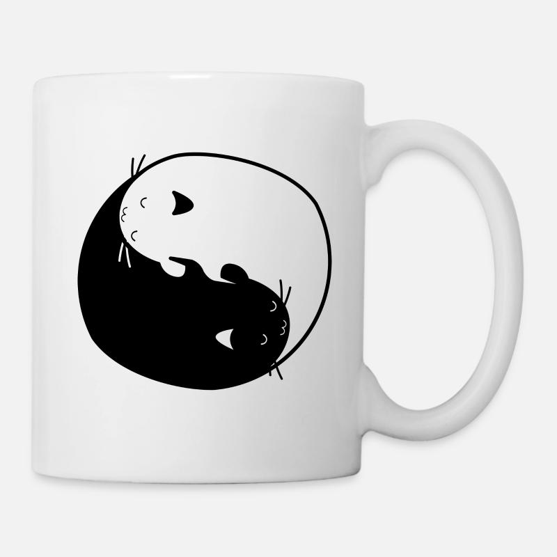 Katze yin yang - Tasse - Weiß