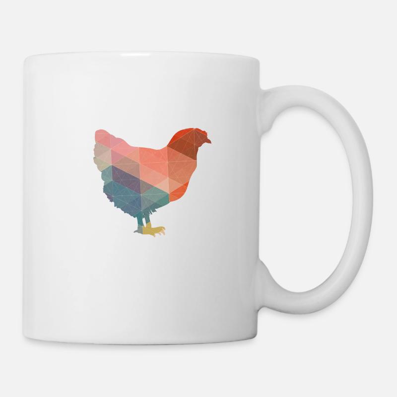 Polygon Huhn - Tasse - Weiß