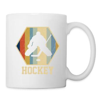 Hockey Torwart - Eishockey Vintage Retro Geschenk - Tasse - Weiß - Rechts