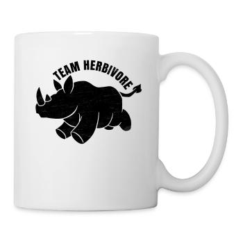 Team Herbivore, Nashorn, Geschenk - Tasse - Weiß - Rechts