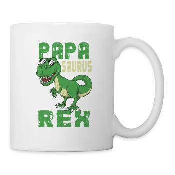 Papasaurus Rex Dinosaurier T-Rex Papa Geschenk - Tasse - Weiß - Rechts