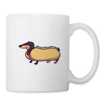 WENNIE DUSCHUND - Hot Dog - Chien - Chignon - Mug blanc - blanc - Droite